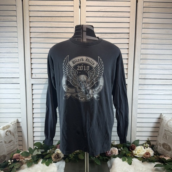 2010‎ Sturgis Harley Davidson Rally Long Sleeve T-Shirt Large Delta Brand XL - Picture 1 of 16